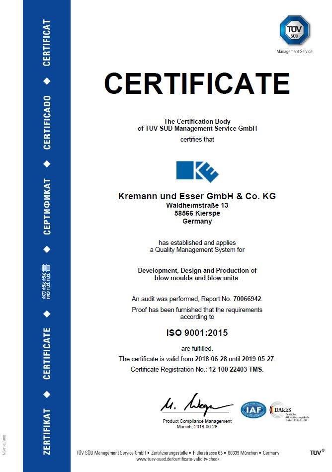 Certificate ISO 9001: 2015